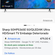 TV Sharp 4K Ultra HD Smart QLed 50” (!(PRECINTADA)) · Valencia