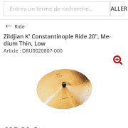 Zildjian K Constantinople Medium Thin Low 20" NUEVO Envío OK