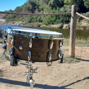Caixa/tabal de llautó de 1'5 mm de gruix. L'Ametlla de Mar