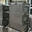 line array w&db 12 cajas con bumpers y carros de transporte