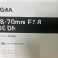 objetivo Sigma 28-70 f2.8 montura L fullframe