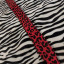 Correa leopardo rojo, 100% cuero guitarra o bajo