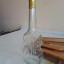 Raro violín de botella de cristal con relieves + 3 tazas madera + estuche