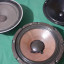Pantalla artesanal 1x8 madera de Abeto finlandes 18mm color Roble Satinado, tela acústica marrón.