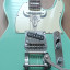 Telecaster Partcaster green surf foam binding mástil block inlays Bigsby