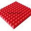 Promoción-10 paneles akustik pyramid color rojo ,48x48x 4,5cm Dale color a tu sala+envío incluido