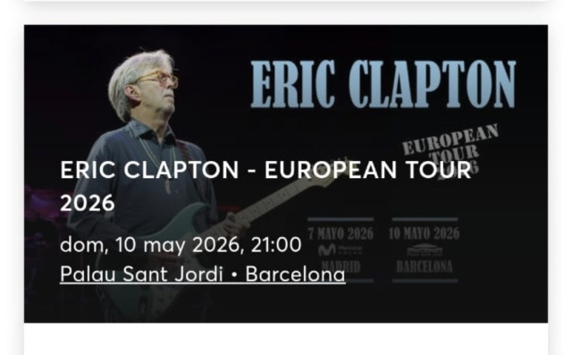 Entrada Eric Clapton Barcelona