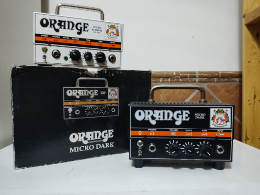 Orange Micro Dark y Micro Terror por Harley Benton GA-15 y GA-5