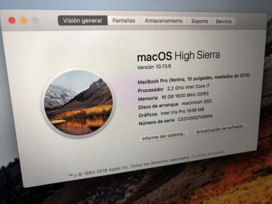 Macbook Pro Mid 2015 Retina ( envio incl )