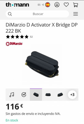 DiMarzio D Activator X Bridge DP 222 BK