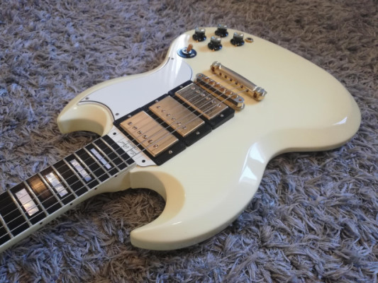 (o VENDO) Gibson SG Les Paul Custom (blanca de 3 pastis)