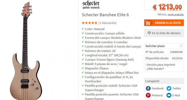 Schecter Banshee Elite 6 ÚLTIMO PRECIO (Venta o cambio)