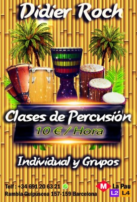 Clase de percusión africana o de percusión afro cubana