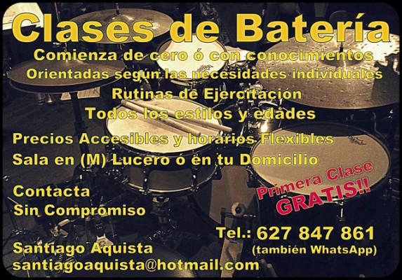 Clases de Bateria (Madrid, zona Metro Lucero)