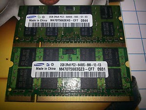 Memoria Portátil  2 X 2GB ( 4GB TOTAL ) DDR2 PC2-6400 800 MHz SO-DIMM