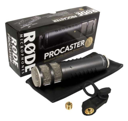 Micrófono Rode Procaster + soporte de mesa