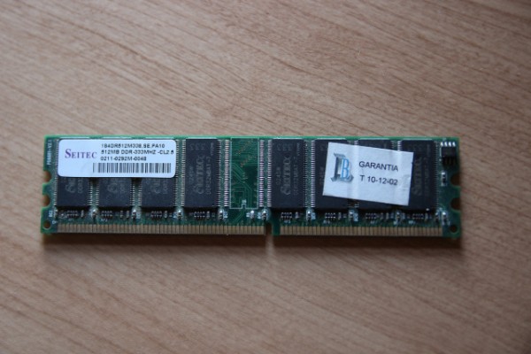 Memoria RAM 512MB DD333 Seitec 184DR512M338