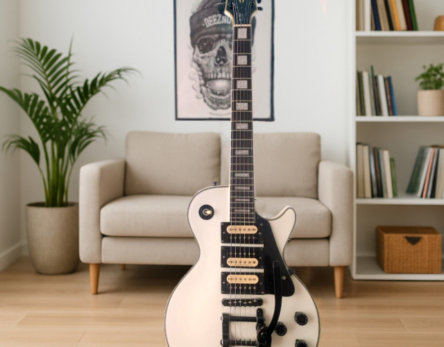 Guitarra tipo Les Paul Custom con pastillas Seymour Duncan y Bigsby B700