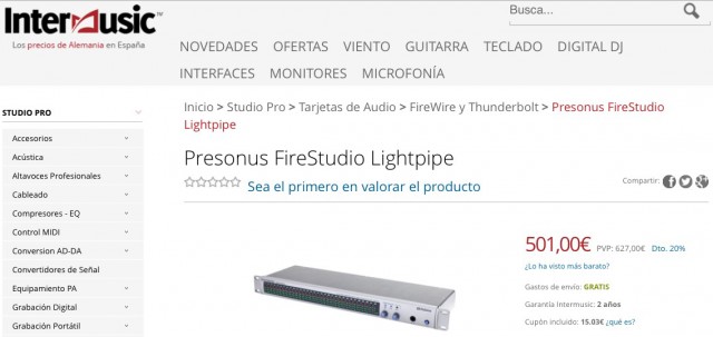 Presonus Firestudio Lightpipe