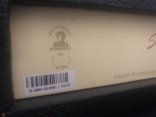 Marschall super 100 JH jimmi hendrix signature head