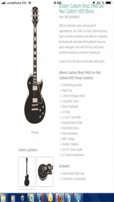 Gibson custom 1968 Les Paul BB