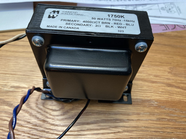 Transformador de salida Hammond 1750K para Fender Bassman Tweed