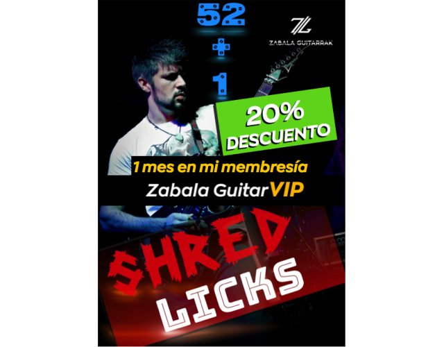 ⚠️20% de descuento - Tutorial de 52 + 1 Licks de Shred