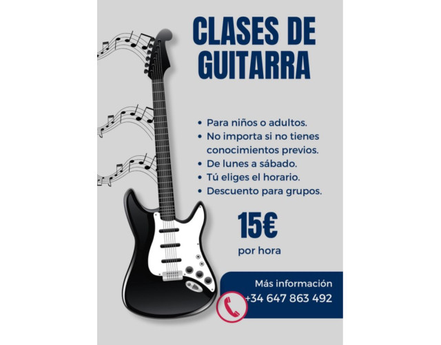 Se imparten clases de guitarra para todos los niveles y gustos