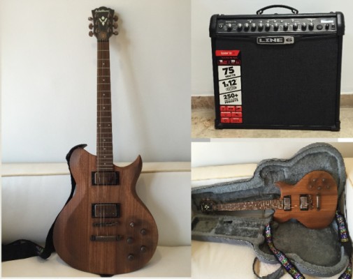 Amplificador Line 6 Spider IV + Guitarra Eléctrica Washburn WI-64/ND Caoba Maciza