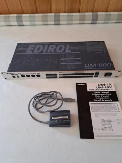 USB MIDI Interface Edirol UM-880 by Roland + Edirol UM-1, manual, cd driver