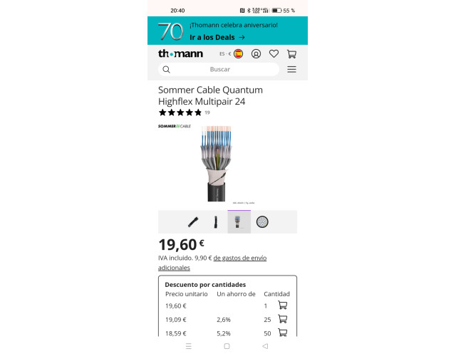 Manguera multipar sommercable