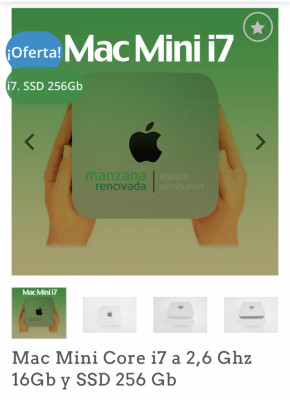 Mac Mini i7 a 2,6Ghz 16Gb y Ssd 256Gb IVA DEDUCIBLE