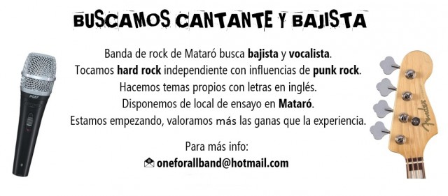 Grupo de Rock de Mataró busca cantante