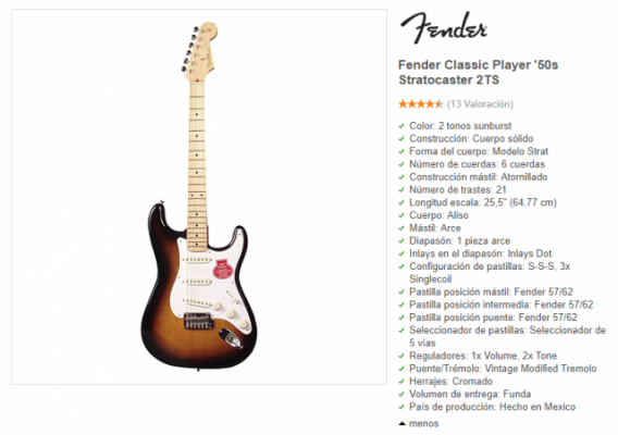 Fender clasic player 50s