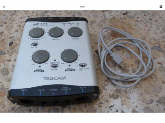 Interfaz audio/midi 24 bits Tascam US144