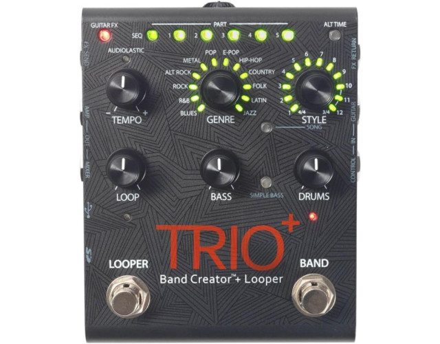 DigiTech Pedal de guitarra TRIO Plus Band Creator con lanzadera