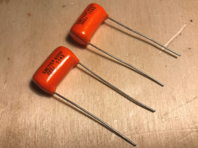 2x Condensadores Orange Drop 22nF 0.022uF 600V Serie 715P (Vendido)