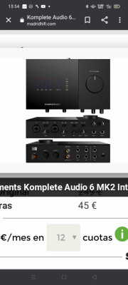Interfaz Audio Komplete Audio 6 MK2 Nueva apenas usada 3 veces para probarla.