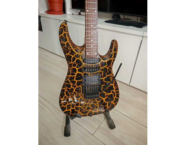 Kramer Superstrat crackle Naranja/Negro 90s