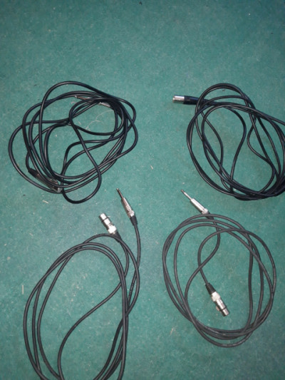 4 cables de micrófono diferentes longitudes
