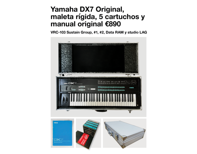 Yamaha DX7 Original con maleta rígida manual y 5 cartuchos banco de sonido