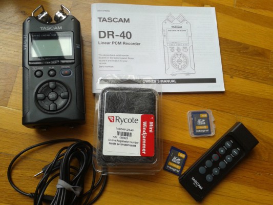 Tascam DR-40 + mando + Rycote + tarjetas