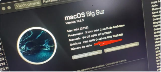 MacMini 2018 I5 64GB ram