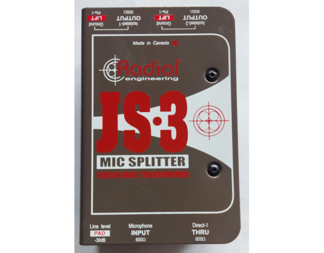 Splitter de micrófono o línea Radial JS3