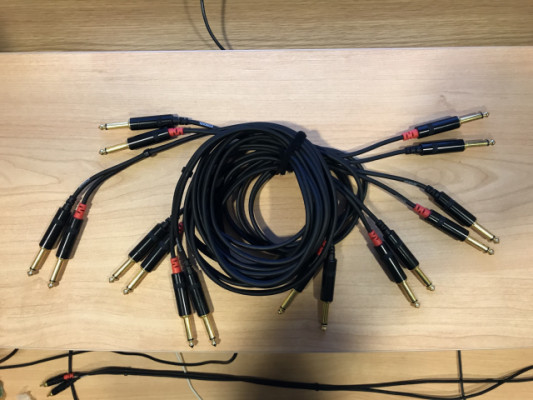 4 cables jack doble mono Cordial