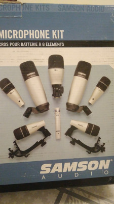 Set de 8 micrófonos Samsón para grabar o sonorizar batería acusti
