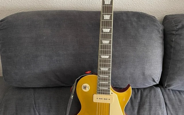 guitarra tipo les paul goldtop p90 (marca vintage)