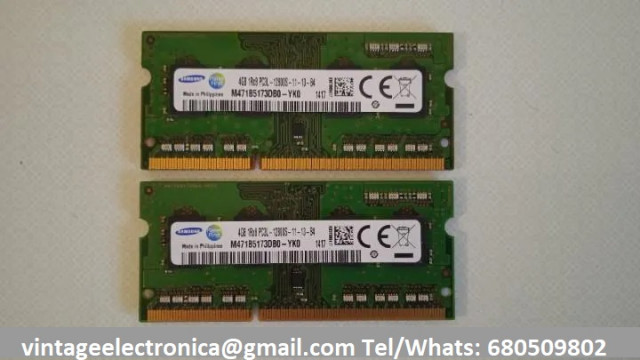 Memoria Ram 8GB 4+4 DDR3 PC3L 1Rx8 12800S. Para Ordenador Portátil.