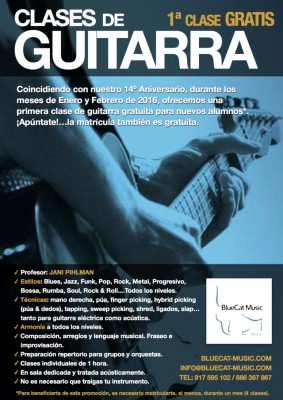Clases de Guitarra eléctrica/acústica en BLUECAT MUSIC (Hortaleza/Canillas) con Jani Pihlman