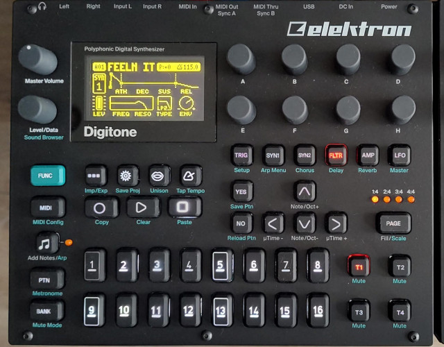 Elektron Digitone "all black" + botones extra + soundpacks